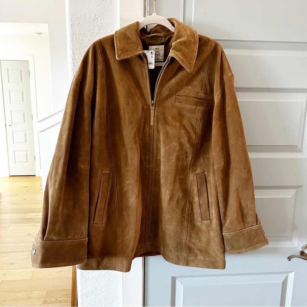 NWT Free People Rosie Suede Jacket Wheat Bran Brown - Picture 3 of 5